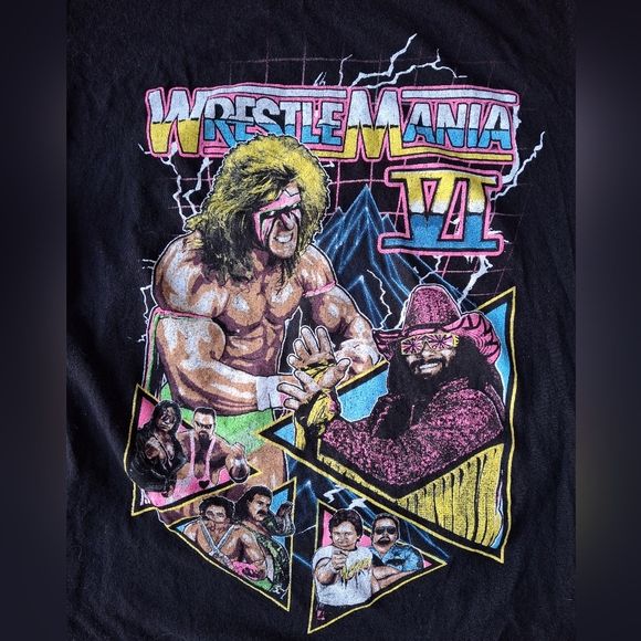 Black WrestleMania VI Graphic T-Shirt Size Medium - Picture 2 of 2